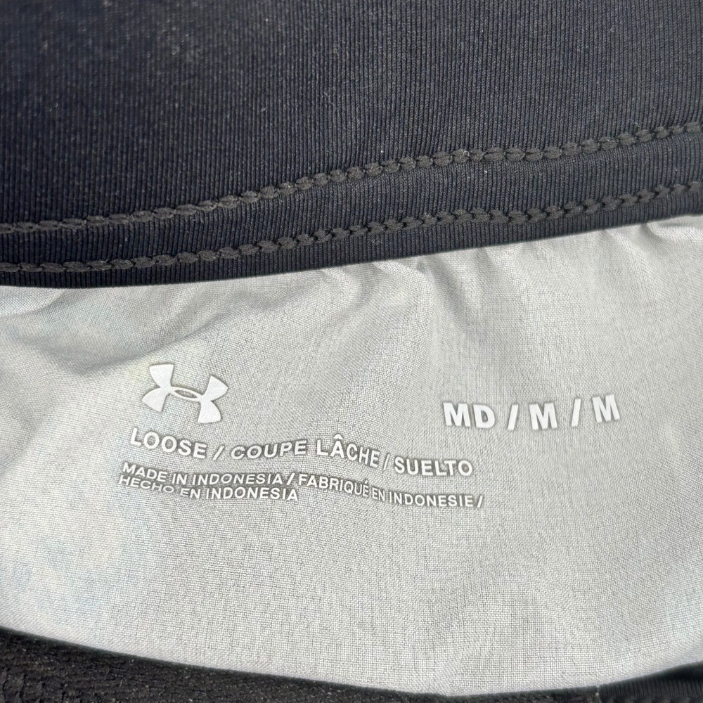 Under Armour Mens Loose Fit‎ Athletic Shorts Black Blue Marble Print Medium 7in - Picture 7 of 9
